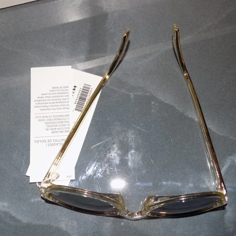 Janie And Jack Classic Gold Clear Frame Sunglasses Size 2-4 Years NEW